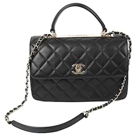 Chanel-Bolso CC Trendy con asa superior-Negro