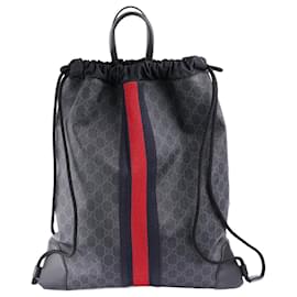 Gucci-GG Drawstring Backpack-Black