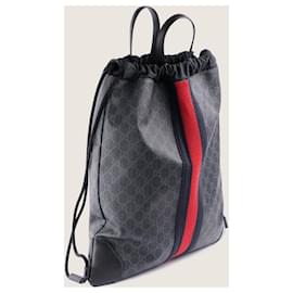 Gucci-GG Drawstring Backpack-Black