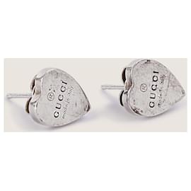 Gucci-Heart Earrings Sterling Silver-Silvery