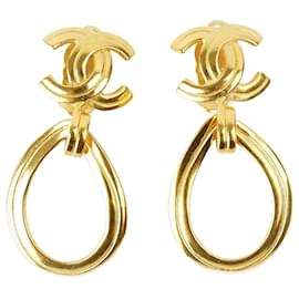 Chanel-Large Vintage CC Clips Earrings-Golden