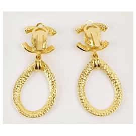 Chanel-Grandi orecchini a clip CC vintage-D'oro