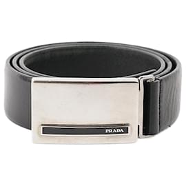 Prada-Logo belt 80-Black