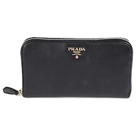 Prada-Large Saffiano Wallet-Black