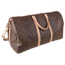 Louis Vuitton-keepall 50 Bandouliere Duffle Bag-Brown