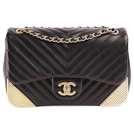 Chanel-Mini solapa rectangular-Negro