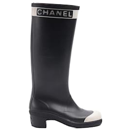 Chanel-Bottes de pluie en caoutchouc 37-Noir