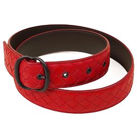 Bottega Veneta Intrecciato Belt 85 Red