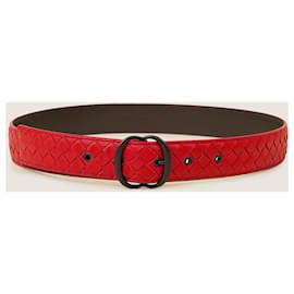 Bottega Veneta-Intrecciato Belt 85-Red