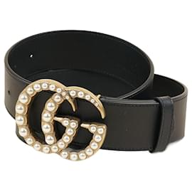 Gucci-Cinturón ancho con GG-Negro