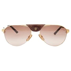 Cartier-Santos De Cartier Aviator Sunglasses-Brown