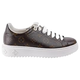 Louis Vuitton-Time Out Monogram Sneakers 38-Brown