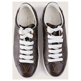 Louis Vuitton-Time Out Monogram Sneakers 38-Brown