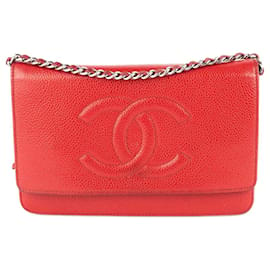 Chanel-Brieftasche an der Kette-Rot