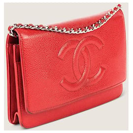 Chanel-Portafoglio a catena-Rosso