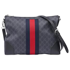 Gucci-Bolsa mensageiro web-Cinza