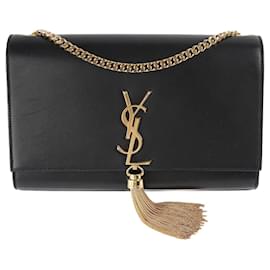 Saint Laurent-Bolso de hombro Kate mediano con borlas-Negro