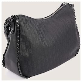 Christian Dior-Oblique Shoulder Bag-Black