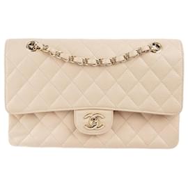 Chanel-Classic Medium lined Flap Bag-Beige
