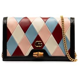 Gucci-Gucci Pink Lovelight Bamboo Wallet on Chain-Pink