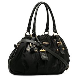 Prada-Prada Black Tessuto Satchel-Black