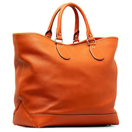Gucci-Gucci Orange Leather Tote Bag-Orange
