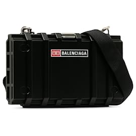 Balenciaga-Balenciaga Black Toolbox Clutch Crossbody Bag-Black