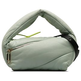Off White Bolsa bomba de couro verde esbranquiçado Verde Verde claro
