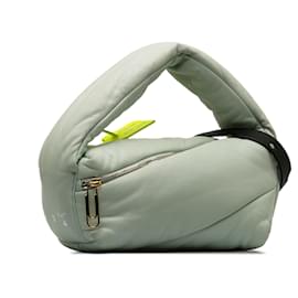 Off White-Bolsa bomba de couro verde esbranquiçado-Verde,Verde claro