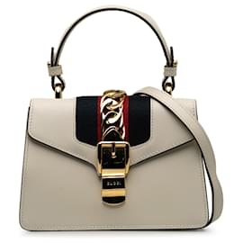 Gucci-Bolso satchel mini Sylvie blanco de Gucci-Blanco