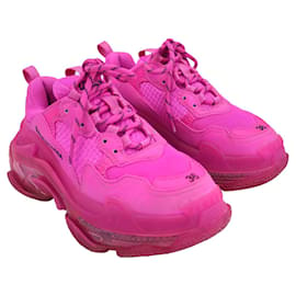 Balenciaga-Sneakers Balenciaga Triple S Clear Sole in poliuretano rosa fucsia-Rosa