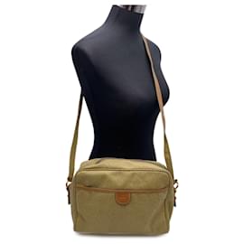 Autre Marque-Vintage Beige Textured Canvas Shoulder Bag-Beige