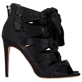 Alexandre Birman-Alexandre Birman Botines con cordones Layla en satén negro-Negro