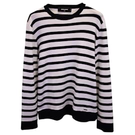 Dsquared2 Pull Rayé en Coton Noir et Blanc Noir