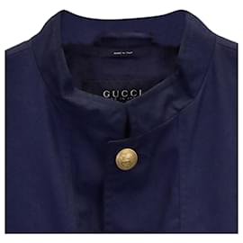 Gucci-Gucci Buttoned Overshirt aus blauer Baumwolle-Blau