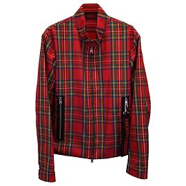Dsquared2 Chaqueta con estampado de tartán en algodón rojo Roja