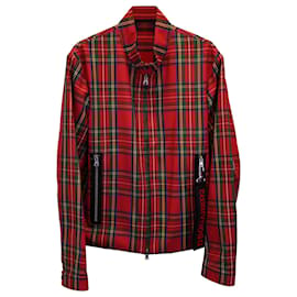 Dsquared2-Dsquared2 Jacke mit Schottenmuster aus roter Baumwolle-Rot