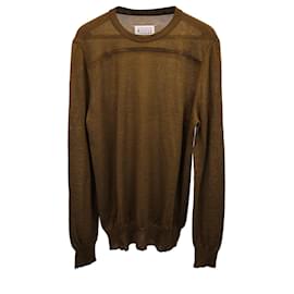 Maison Martin Margiela-Maison Margiela Sweater in Brown Linen-Brown