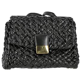 Bottega Veneta-Bottega Veneta Medium Desiree Shoulder Bag in Black Leather-Black