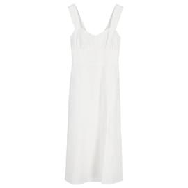 Reformation-Vestido Midi Reformation Seaside em Linho Branco-Branco