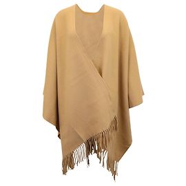 Acne Studios Poncho com franjas em lã marrom Marrom
