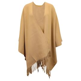 Acne-Poncho von Acne Studios aus brauner Wolle mit Fransen-Braun