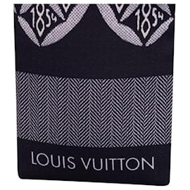 Louis Vuitton-Écharpe à motifs Louis Vuitton en coton noir-Noir