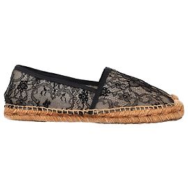 Dolce & Gabbana Dolce & Gabanna Alpercatas de renda em lona preta Preto