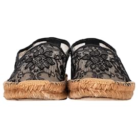 Dolce & Gabbana-Espadrillas in pizzo Dolce & Gabanna in tela nera-Nero