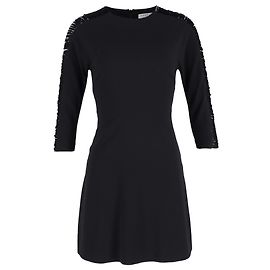Mini-robe Sandro à manches frangées en polyester noir Noir