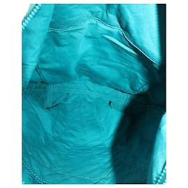 Bottega Veneta-Bottega Veneta Intrecciato Rubberised Backpack In Turquoise Canvas-Other