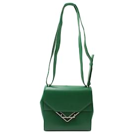Bottega Veneta-Bottega Veneta The Clip Crossbody Bag aus grünem Kalbsleder-Grün