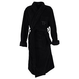 Albornoz con cuello chal de algodón negro de Tom Ford Negro