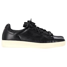 Tom Ford-Sneakers Tom Ford Warwick Traforate in Pelle Nera-Nero